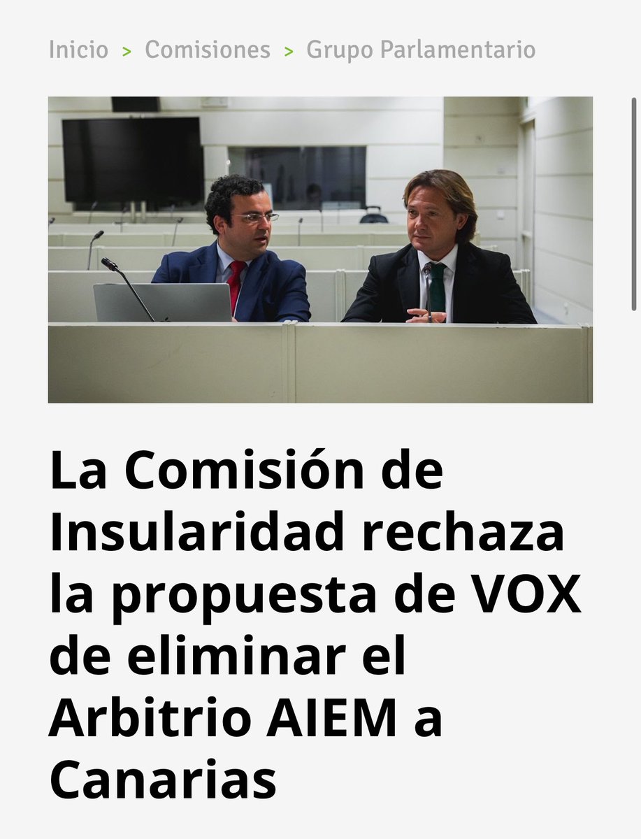 La Comisión Mixta de Insularidad celebrada hoy en el Senado ha rechazado la iniciativa de VOX para eliminar el Arbitrio sobre importaciones y entregas de mercancías en las Islas Canarias (AIEM). El encargado de defender la propuesta de la formación ha sido el diputado por Las