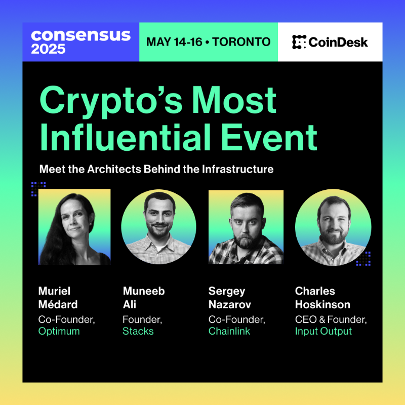 CoinDesk's tweet photo. At @Consensus2025, builders take the stage to move Web3 from code to culture. From open-source tools to on-chain governance, this is where vision becomes protocol.

Join the devs in shaping what’s next. ⚡️