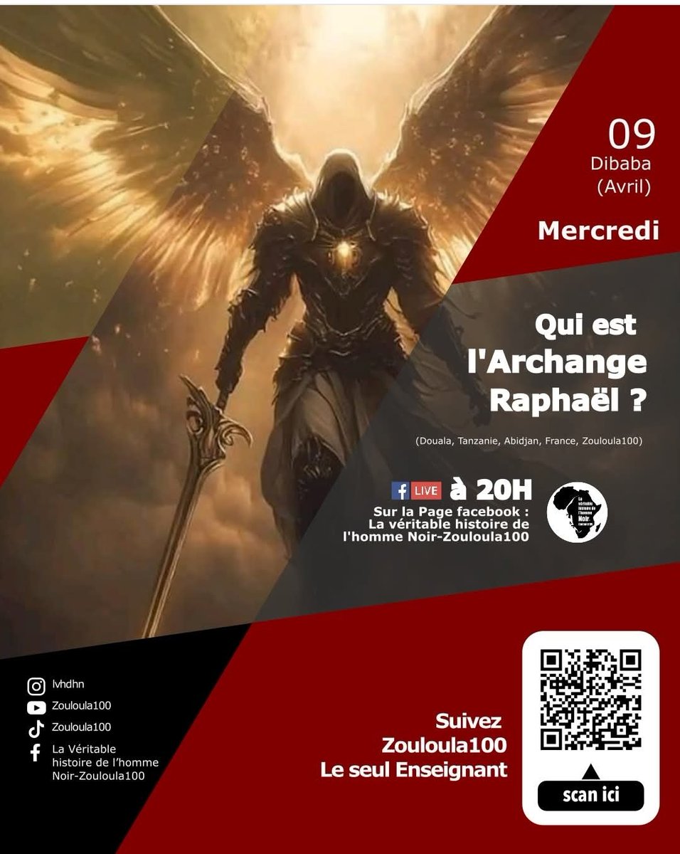 batotawata1's tweet photo. "Les œillères vont tomber ! Accrochez-vous !"
#fblive : "Qui est l'Archange Raphaël ?" (Douala, Tanzanie, Abidjan, France, Zouloula100)
Ce mercredi 09/04 à 20h sur la page : la véritable histoire de l'homme Noir-Zouloula100 https://t.co/SYLxNTzHAv

#Zouloula100 #QuiestlArchangeRa https://t.co/VGz1fVmzkm