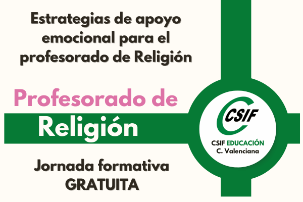 Profesorado de Religión de Valencia 
¡ESTO TE INTERESA!
Te invitamos a una jornada gratuita sobre estrategias de apoyo emocional en el aula
🗓️Cuándo: sábado 12 de abril de 2025, a las 11:30h
📌 Dónde: acortar.link/RKnpTq

👉 Más info e Inscríbete aquí:acortar.link/EDlA5P