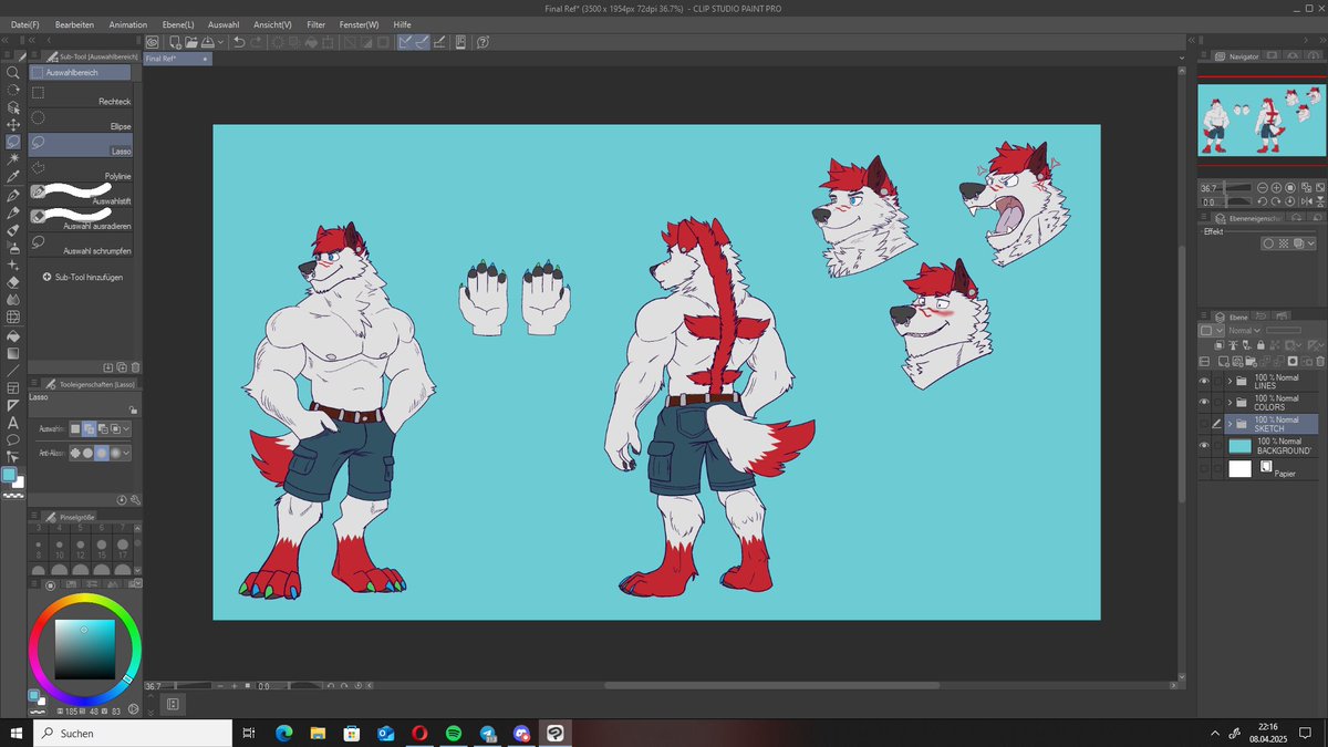 Soo I did a thing. My new ref is almost doneI Just need a few finishing touches! 👀

#furryartist