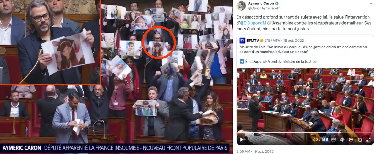 Aymeric Caron fait brandir par la NUPES des photos d'enfants palestiniens tués mais en 2022… il dénonçait « les récupérateurs de malheur » après l'intervention d'un député, dans cette même Assemblée, sur les failles autour de la mort de Lola