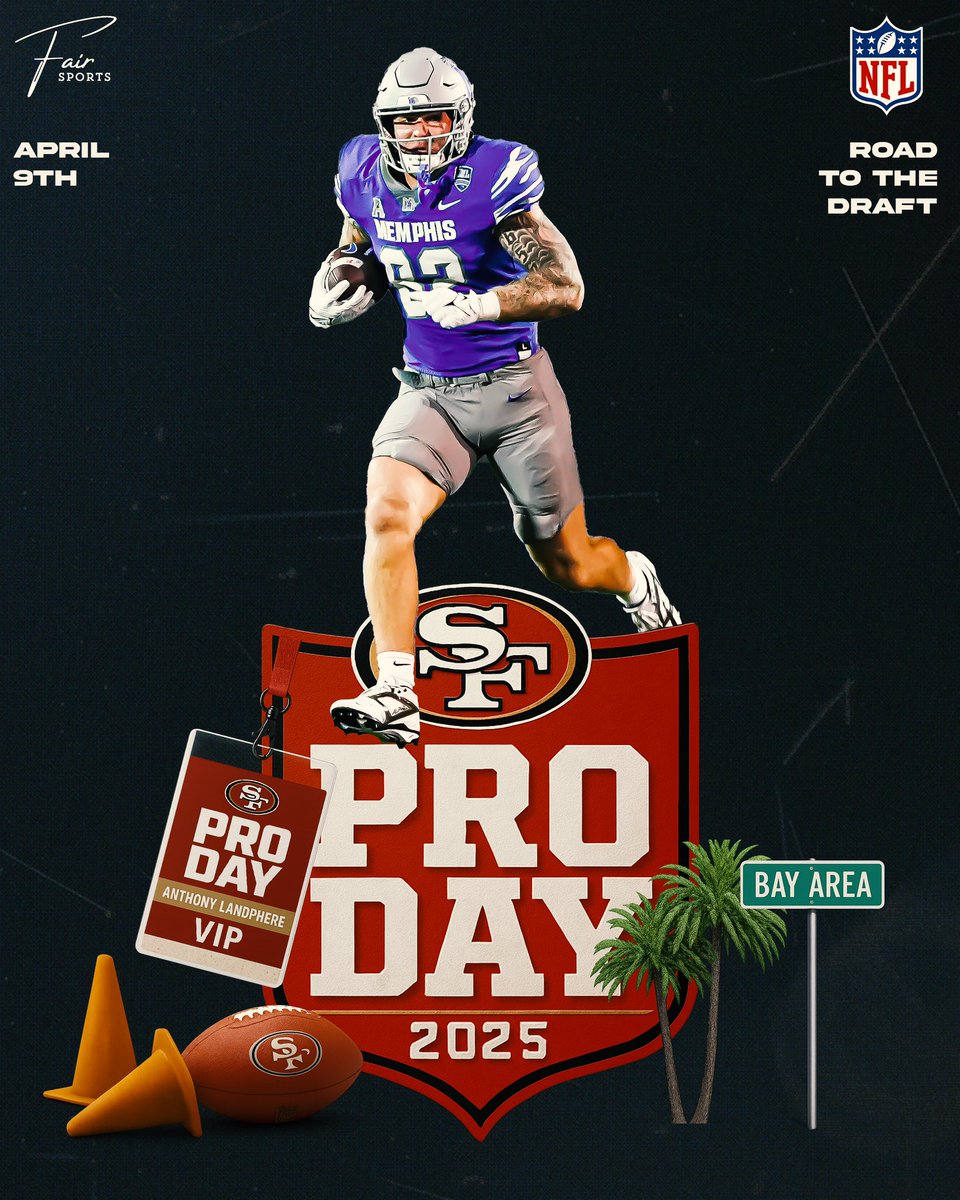 Best of luck to my guy ANTHONY LANDPHERE who is attending 49ers Local Pro Day tomorrow!! Let’s go!!! 💪💪💪