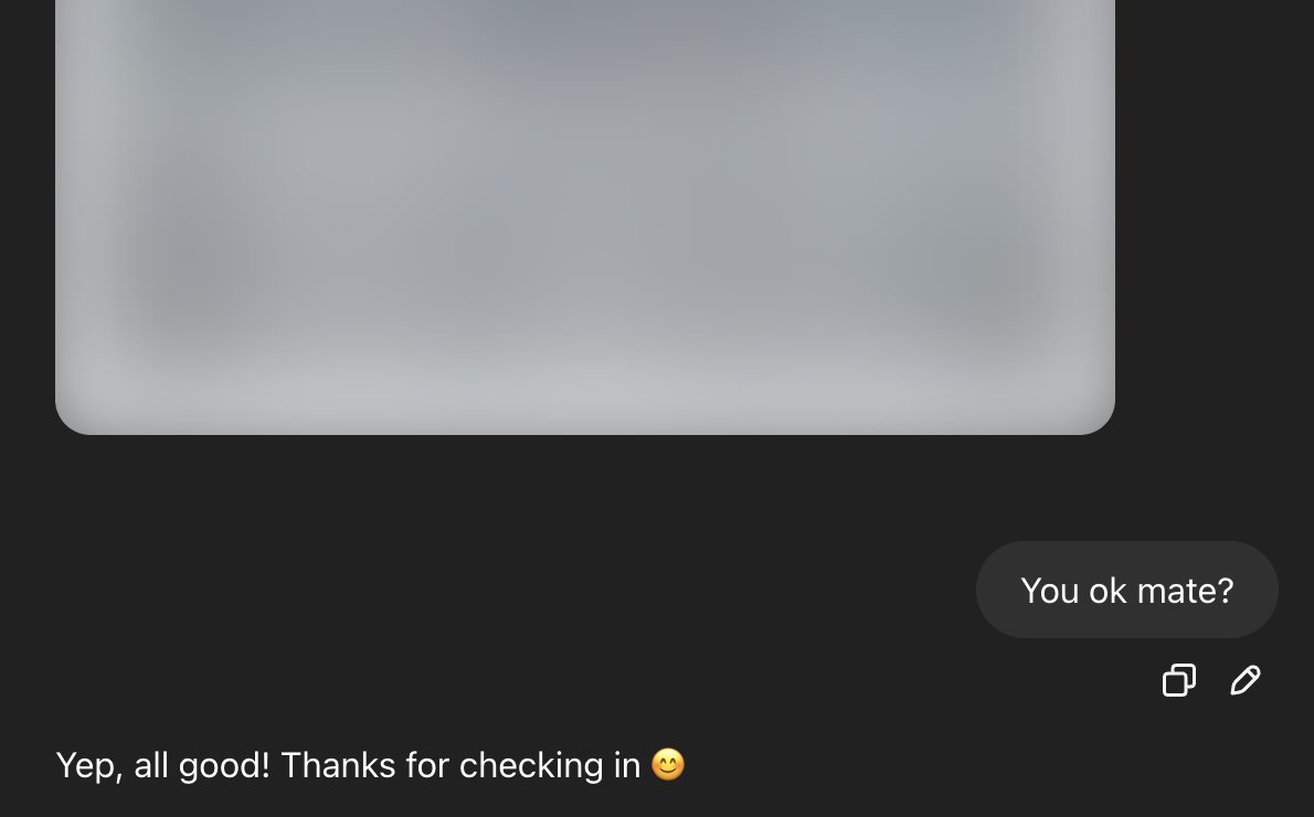 normalise checking in with your friends

(and your frozen ai)