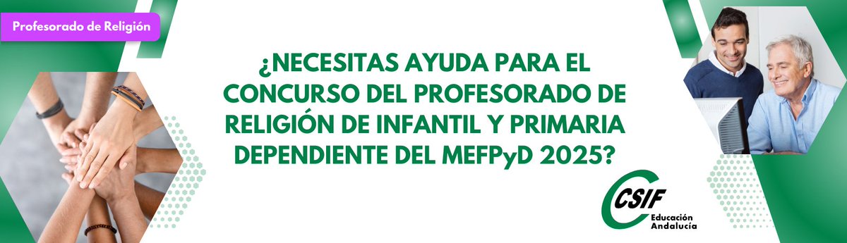 ¿NECESITAS AYUDA PARA EL CONCURSO DEL PROFESORADO DE RELIGIÓN DE INFANTIL Y PRIMARIA DEPENDIENTE DEL MEFPyD 2025?

 🗓️Webinar MIÉRCOLES 9 de ABRIL a las 18:00 horas

👉¡¡ INSCRÍBETE !! 🍏🍏
go70.csif.es/4hPAgRP