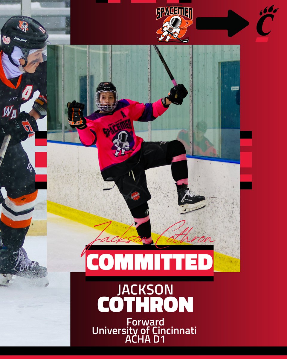FWSpacemen's tweet photo. π¨COMMITMENT ALERTπ¨
Congratulations to Jackson Cothron on his ACHA D1 commitment to @ ! βMy time in Fort Wayne was the best 2 years of my life. I couldnβt have asked for a better teammates and coaches during my time there. https://t.co/k3cLFZJzzS