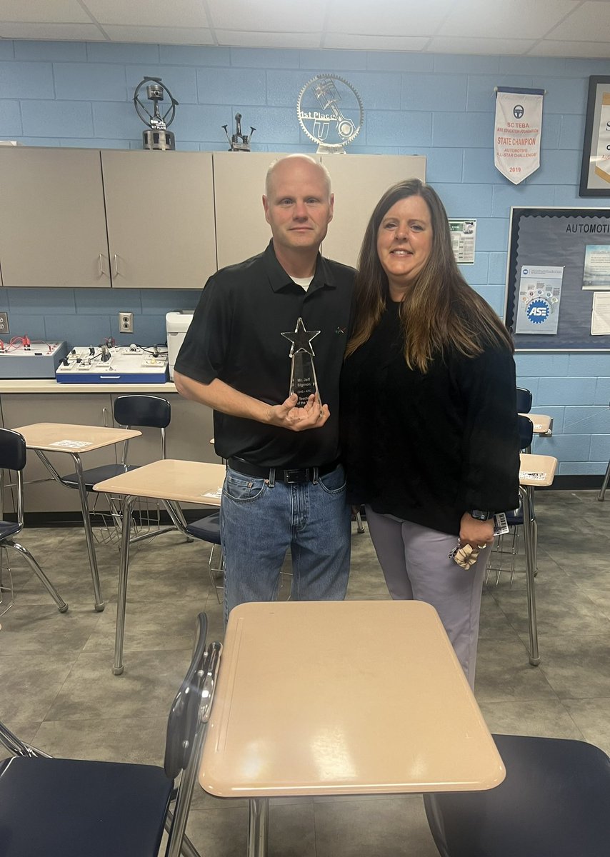 Congratulations to CHS ATC Support Staff Member of the Year, Mrs. Lorie Holben and CHS ATC Teacher of the Year, Jeff Sigmon! Congrats to these two dedicated educators!