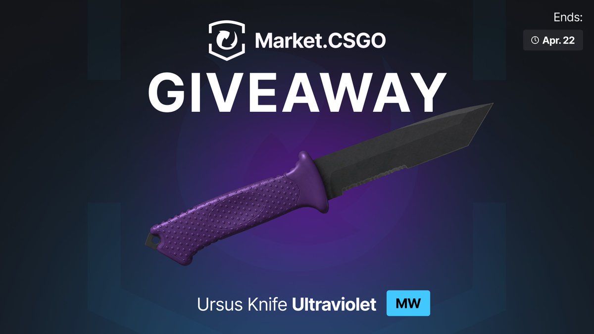 Market.CSGO (@marketcsgocom) on Twitter photo ๐ฅ Ursus Knife Ultraviolet MW ๐ฅ
How to Enter:
1๏ธโฃ Follow <a href="/MarketCSGOcom/">Market.CSGO</a>
2๏ธโฃ Retweet and like this post
3๏ธโฃ Tag at least one teammate in the comments
โฐ Ends on Apr. 22
๐ฅ Don't miss your chance to win this iconic Ursus Knife! Good luck, everyone! ๐ฅ Ursus Knife Ultraviolet MW ๐ฅ
How to Enter:
1๏ธโฃ Follow <a href="/MarketCSGOcom/">Market.CSGO</a>
2๏ธโฃ Retweet and like this post
3๏ธโฃ Tag at least one teammate in the comments
โฐ Ends on Apr. 22
๐ฅ Don't miss your chance to win this iconic Ursus Knife! Good luck, everyone!