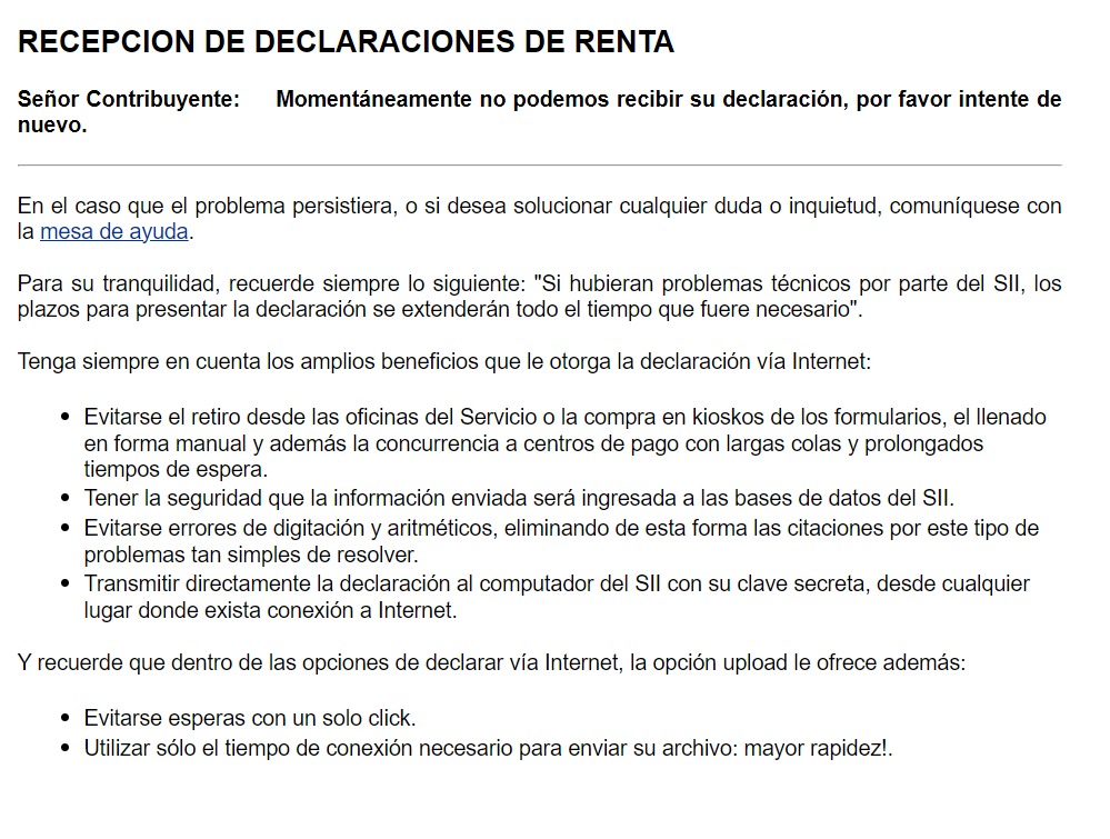 CristianCraig's tweet photo. @SII_Chile por qué no puedo realizar mi declaración de renta? https://t.co/h55L06VF4U