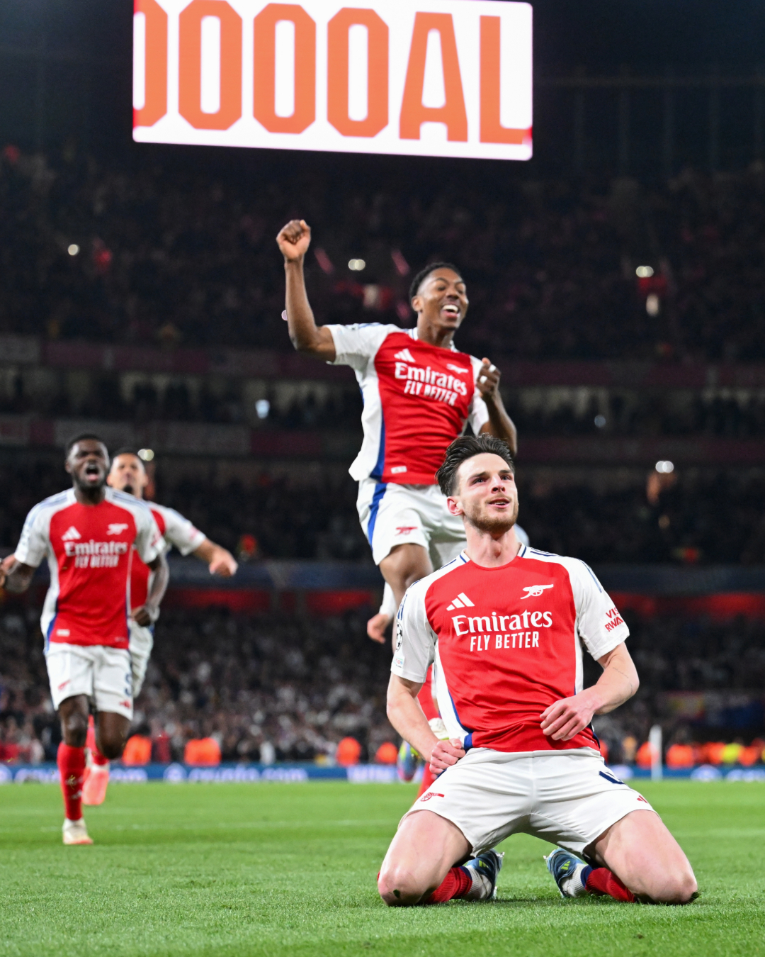 Declan Rice celebrates.