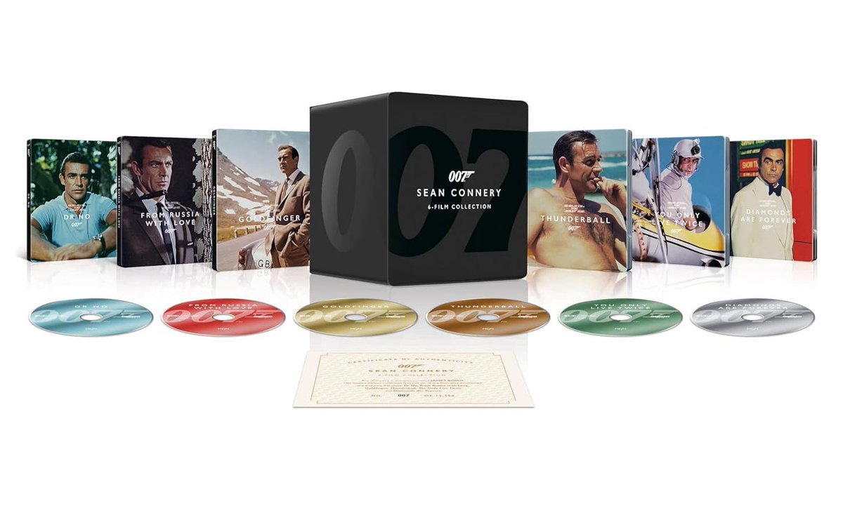 UltraHDBluray's tweet image. 007: James Bond - Sean Connery 6-Film Collection 4K Ultra HD Blu-ray #Steelbox box set
amazon.com/007-Connery-Co…
