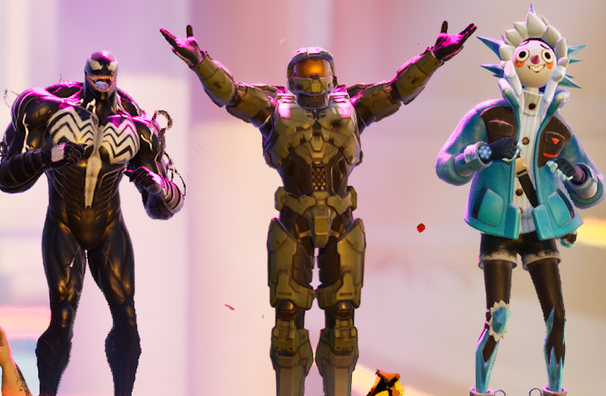 Fortnite Festival just made it so your ai band mates use your favourited skins in locker.
As a solo player this is fantastic getting to see my other skins playing alongside me! 
(plus large beachball being crowd surfed mid song is fun too)