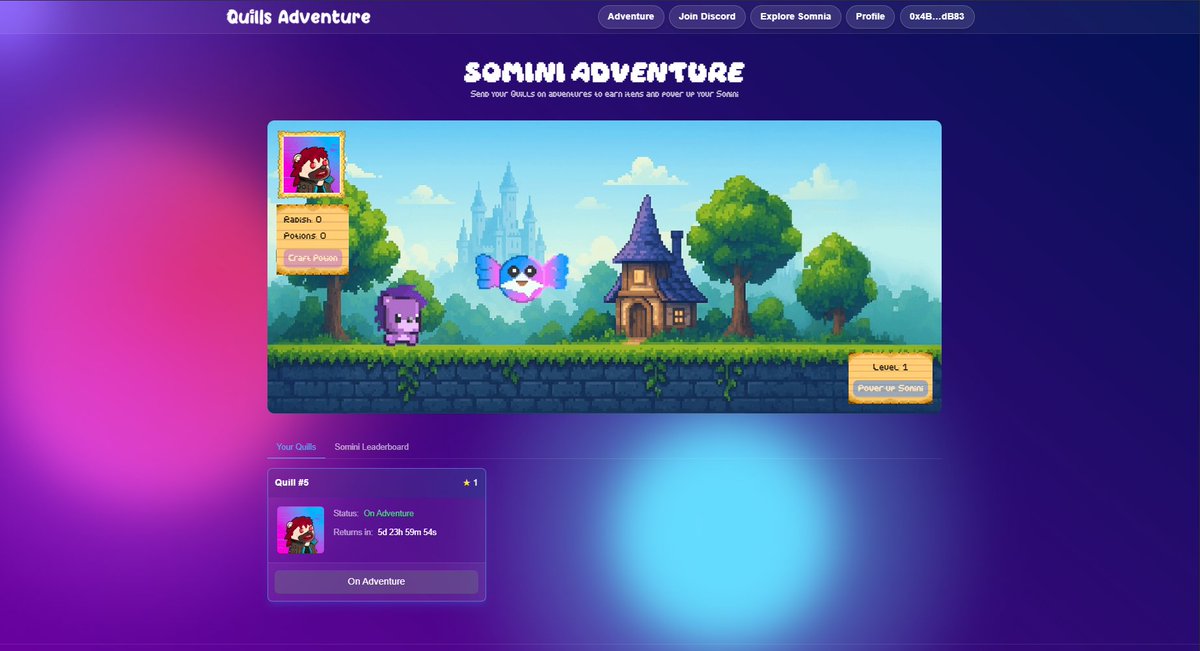 OGSomniac's tweet photo. I’m a simple Intern.
I see Adventure, I grab my Quill, pack my Somini, and start farming radishes like my life depends on it 🧪🌱

Every Intern needs a Quest.
Every Quest needs a Potion.
And every Potion... makes us stronger.

Let’s ride, Somniac Army 🌀⚔️ https://t.co/smcKIerJ7D