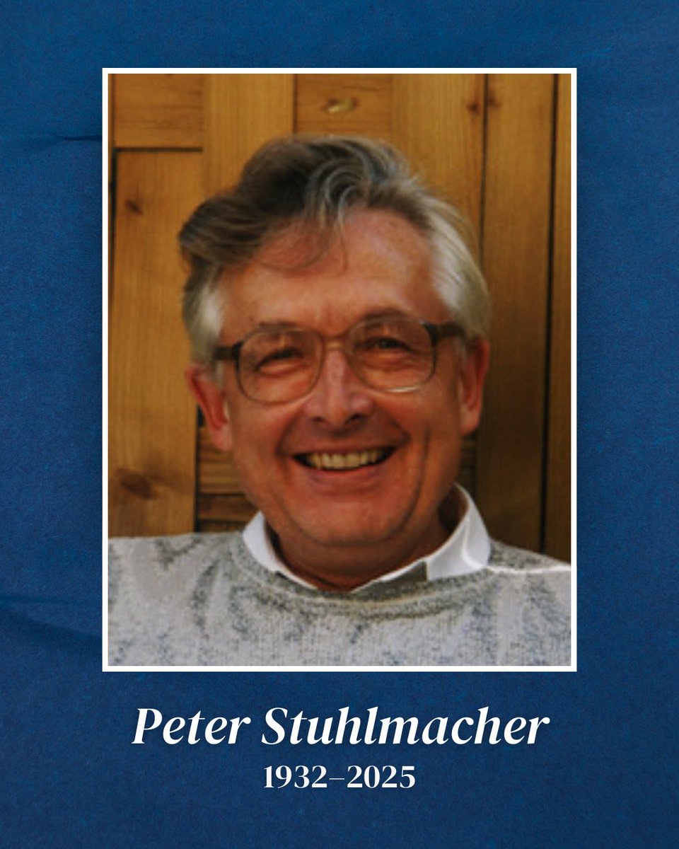 Prof. Peter Stuhlmacher, whose New Testament scholarship influenced many, died April 5. May he rest in peace and rise in glory. It was our honor at Eerdmans to publish Dan Bailey's English translation of his magnum opus, Biblical Theology of the New Testament.