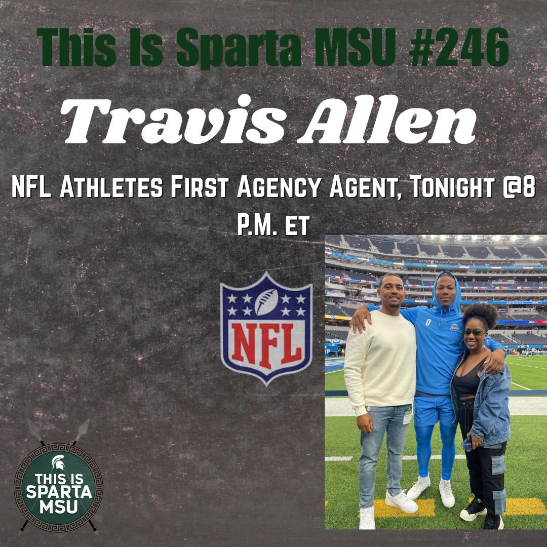 Wassup TISMSU fam!

We will welcome our guest Travis Allen on the show tonight! Allen is a NFL Agent with the Athletes First Agency. 

Stay tuned as hosts Stray and Swerve discuss MSU draft prospects and pro day highlights, Jase Richardson’s NBA draft declaration, and more!🔥