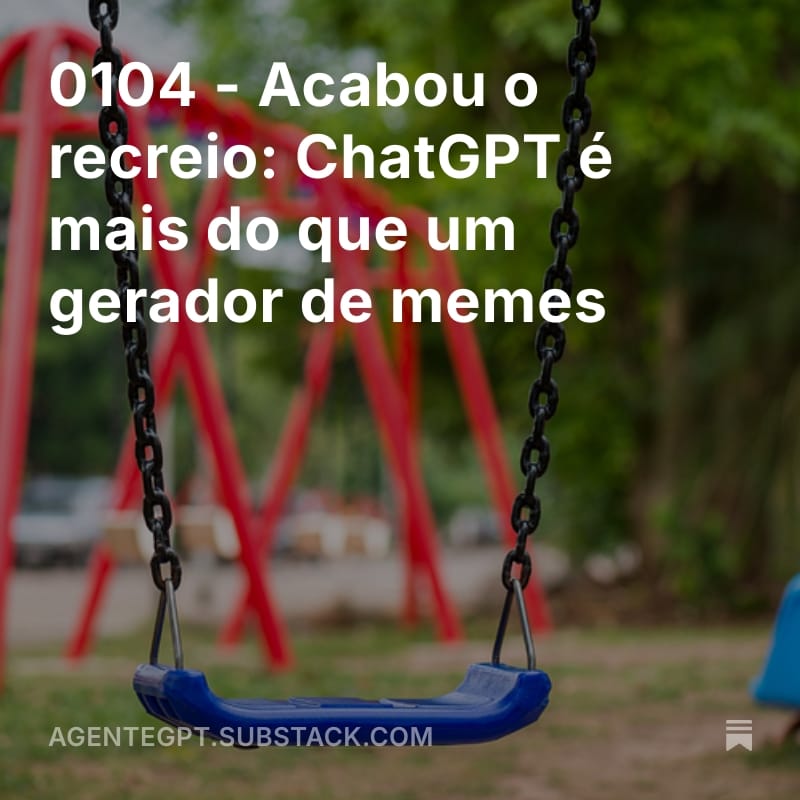 agentegpt's tweet photo. Na edição da semana da #agenteGPT, destaque para as virtudes do ChatGPT - e não é gerar imagens pra fazer meme...

Também tem novidade sobre a @NotebookLM, do Google, já  recomendado algumas vezes na newsletter. 

Leia e assine para + conteúdo: https://t.co/AKqRmyDX9l https://t.co/vNqJ7HcXzo