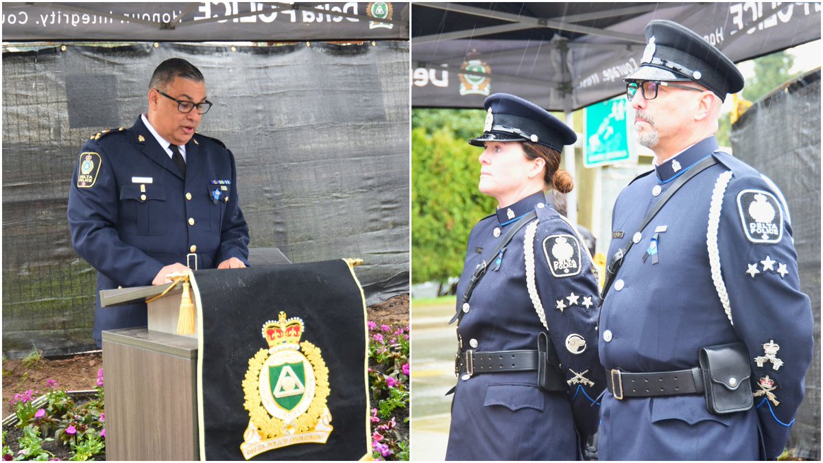 deltapolice's tweet photo. Today, we solemnly mark the 25th anniversary of Constable Mark Nieuwenhuis’ passing.

Mark tragically lost his life in an accident while responding to a call on April 8, 2000. His courage, service, and sacrifice remain a lasting part of our department’s history and identity.

During a private ceremony this morning, a memorial to Mark was unveiled at the intersection of Russell Drive and River Road — ensuring his legacy is honoured by both our department and the community.