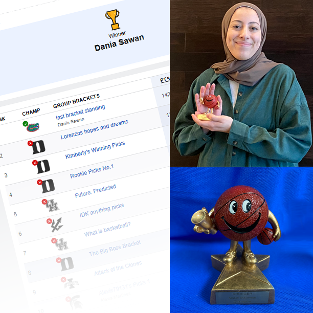 🎉 Congratulations to Dania for winning Krueger's March Madness bracket competition! 🏆 Your predictions were spot on and led you to victory! #marchmadness #airdistribution