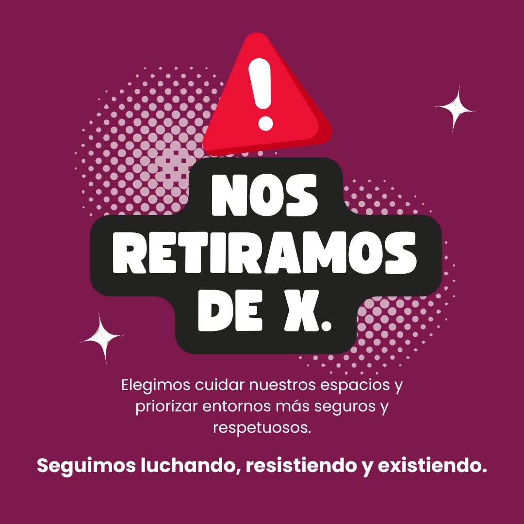 Nos retiramos de esta red.
El odio en línea alimenta la violencia y daña nuestra salud mental.
Elegimos espacios más seguros para seguir compartiendo.
Seguimos resistiendo y existiendo. 🏳️‍🌈🏳️‍⚧️✊