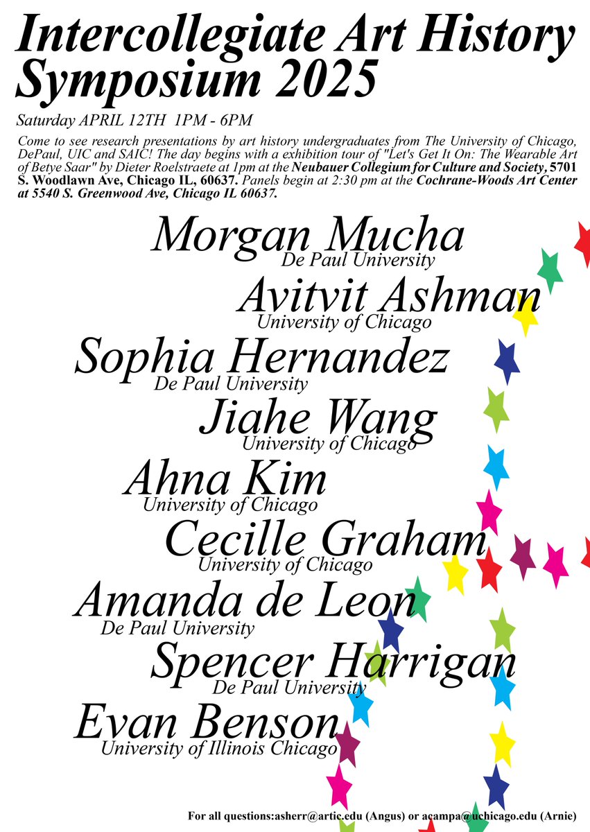 Congratulations to Morgan, Sophia, Amanda, and Spencer from DePaul for presenting their research at the Intercollegiate Art History Symposium this Saturday, April 12th!