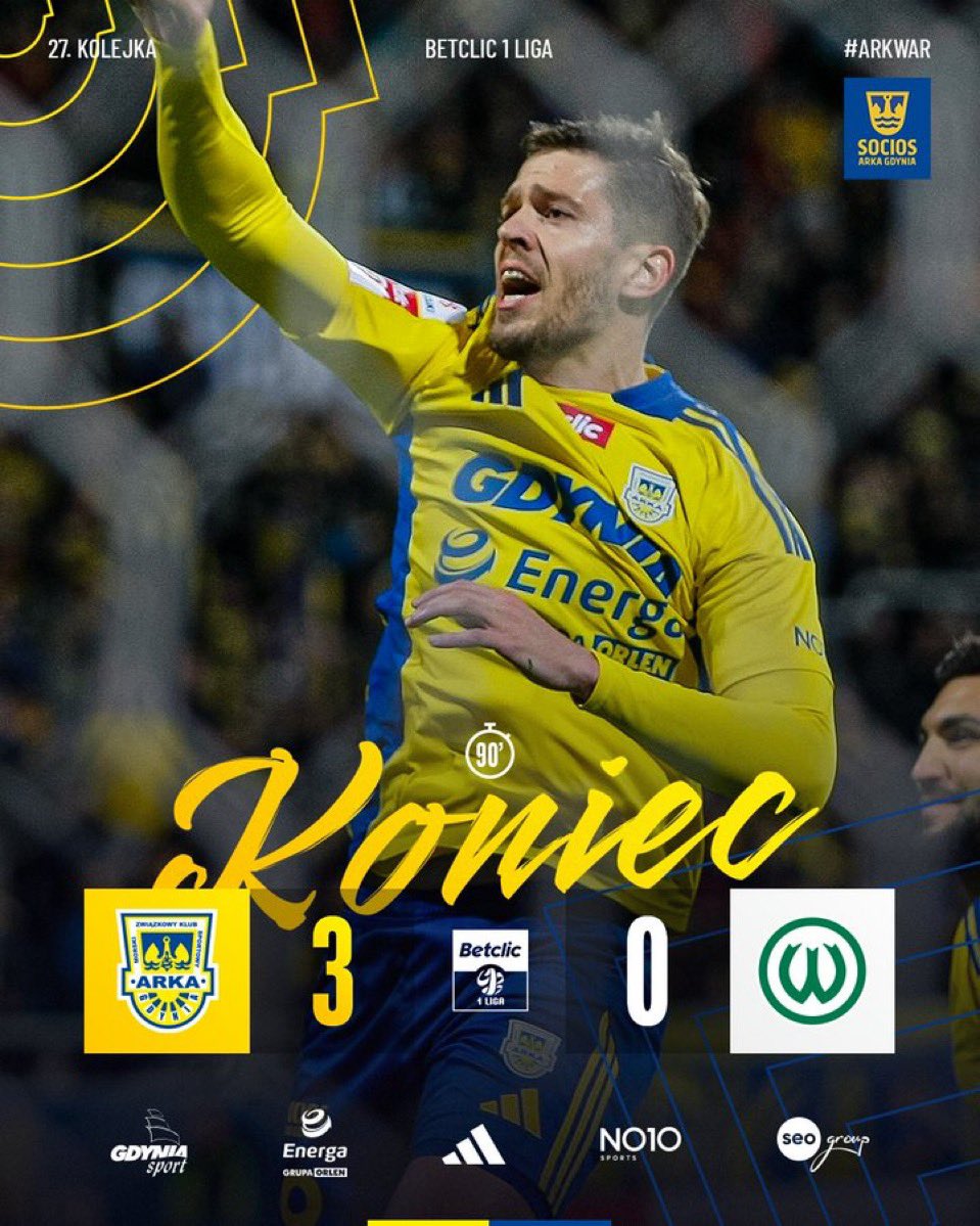 ArkaGdyniaFR's tweet photo. Arka s’impose largement contre Warta Poznań et conserve sa place de leader en 1. Liga après cette belle victoire 3-0 à domicile #ARKW
Prochain match samedi 12 avril contre Chorbry Głogów
Jazda Arka 🟡🔵🟡🔵🟡🔵 https://t.co/FkiJWHGzYd