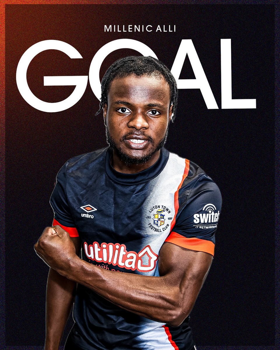 MILLI ALLI WITH HIS FIRST GOAL FOR LUTON!! 💪

🔴 1-1 🎩 (90+1)
