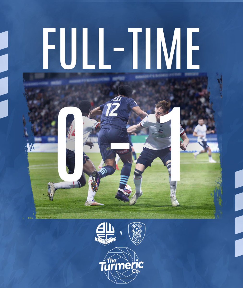 FT | Bolton Wanderers 0 v 1 Rotherham United

Resilience. Grit. Determination. The points are coming back to Rotherham! 🤩

Powered by <a href="/TheTurmericCo/">The Turmeric Co.</a>. 🌱

#rufc | #ForeverTogetherForeverProud