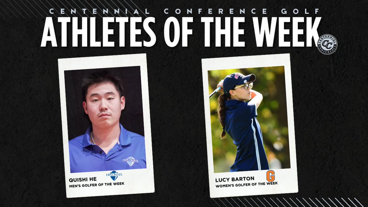 CentennialConference (@centennialconf) on Twitter photo GOLF | ATHLETES OF THE WEEK
<a href="/GoDiplomats/">GoDiplomats.com</a> Quishi He & <a href="/gburgbullets/">Gettysburg College Athletics</a> Lucy Barton secured #CentConf weekly honors following standout performances this past weekend!
📰 bit.ly/4jsgk8Y
#IgnitingGreatness #CCmgolf #CCwgolf #d3mgolf #d3wgolf GOLF | ATHLETES OF THE WEEK
<a href="/GoDiplomats/">GoDiplomats.com</a> Quishi He & <a href="/gburgbullets/">Gettysburg College Athletics</a> Lucy Barton secured #CentConf weekly honors following standout performances this past weekend!
📰 bit.ly/4jsgk8Y
#IgnitingGreatness #CCmgolf #CCwgolf #d3mgolf #d3wgolf