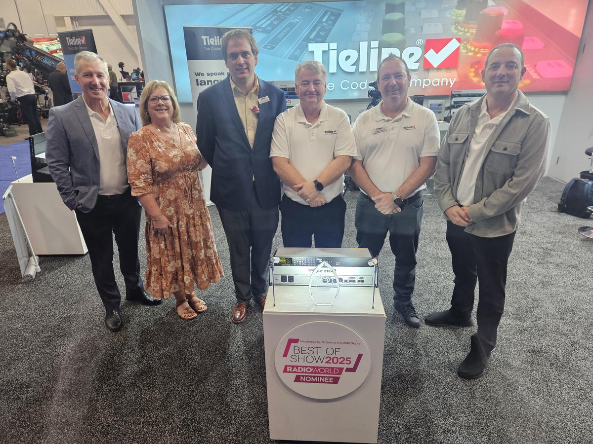 Tieline's tweet image. We won a #RadioWorld #BestOfShow award for the #Tieline Bridge-IT XTRA II at the #NABShow ! Congratulations to everyone who worked so hard on developing this incredible codec.