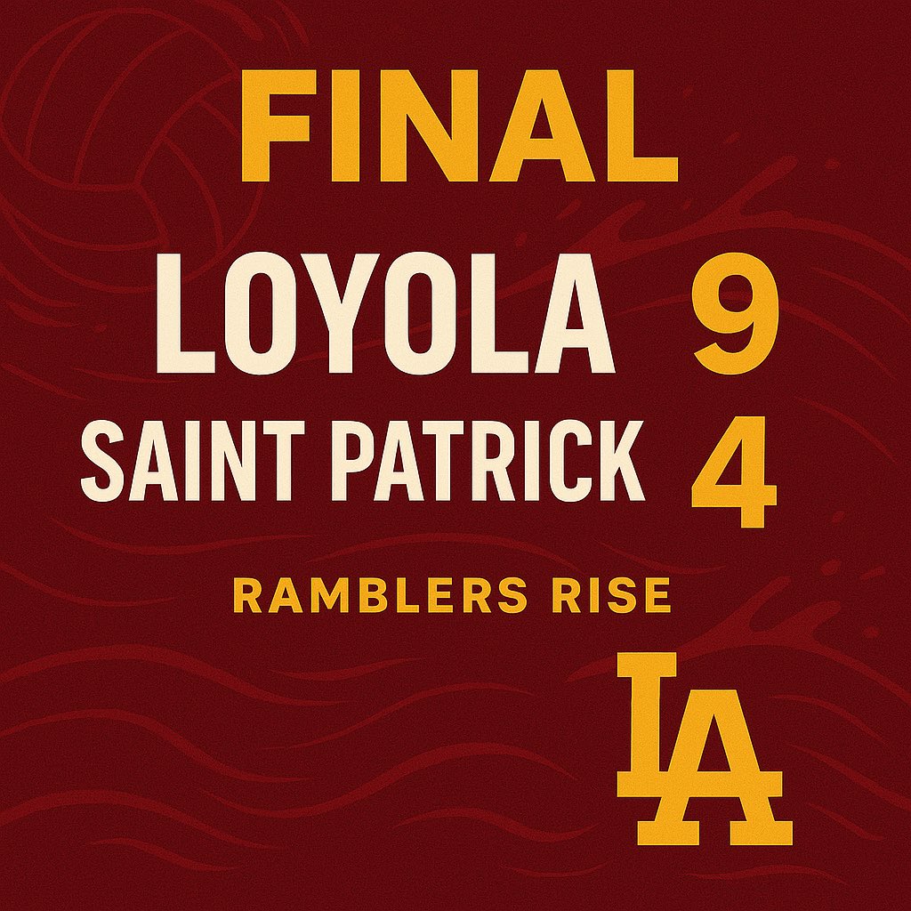 FINAL: Loyola 9, Saint Patrick 4. 
Ramblers get the road W!
Strong team effort. Fenwick up next.
#RamblersRise #GoRamblers