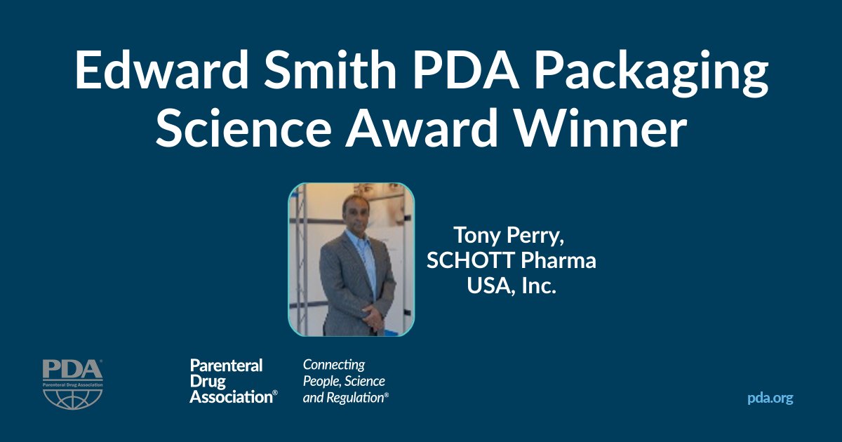 PDAonline's tweet image. Congratulations to Tony Perry, the 2024 Edward Smith PDA Packaging Science Award Winner! 

This prestigious award honors Tony's exceptional contributions to Pharmaceutical Packaging Science.
hubs.ly/Q03fZy7K0

#PackagingScience #PharmaceuticalInnovation #Pharma