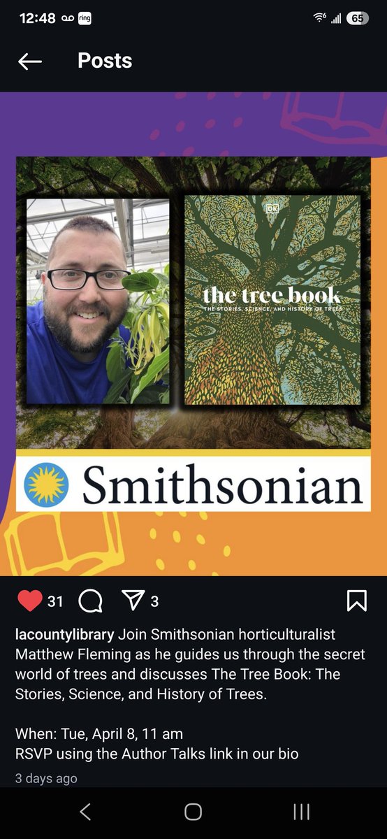 Thanks to <a href="/LACountyLibrary/">LA County Library</a> and <a href="/smithsonian/">Smithsonian</a> for hosting an incredible talk with horticulturalist Matthew Fleming. His passion for trees and their value to our world was truly contagious. The Oak Grove <a href="/DescansoGardens/">Descanso Gardens</a> felt especially magical after the talk. #trees #smithsonian