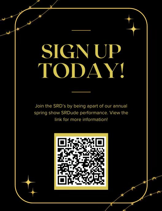 Calling all RHS boys and staff!! Sign up to be apart of our iconic Spring Recital SRDude performance! Scan the QR code to find out more information 🌟