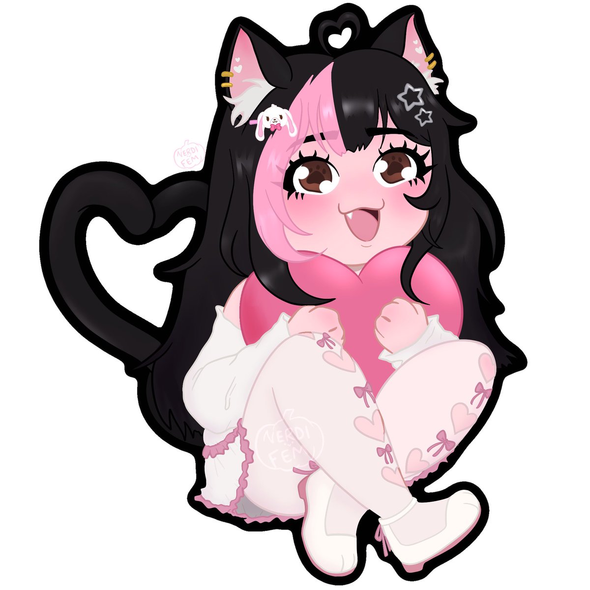 NerdiFem's tweet photo. Chibi commission for @kittnplushie 
#chibi #commission https://t.co/m8cqT0GLP3