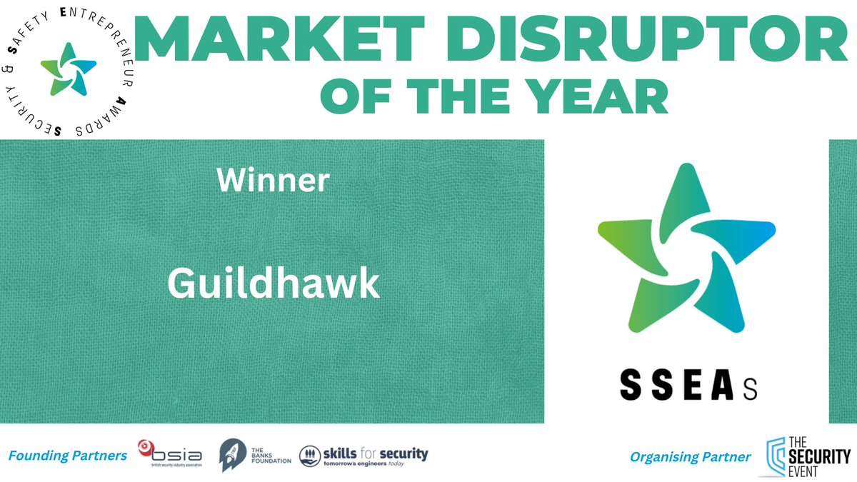 Next award is 'Market Disruptor of the Year' and the winner is Guildhawk!

Many congratulations!

#SSEAs