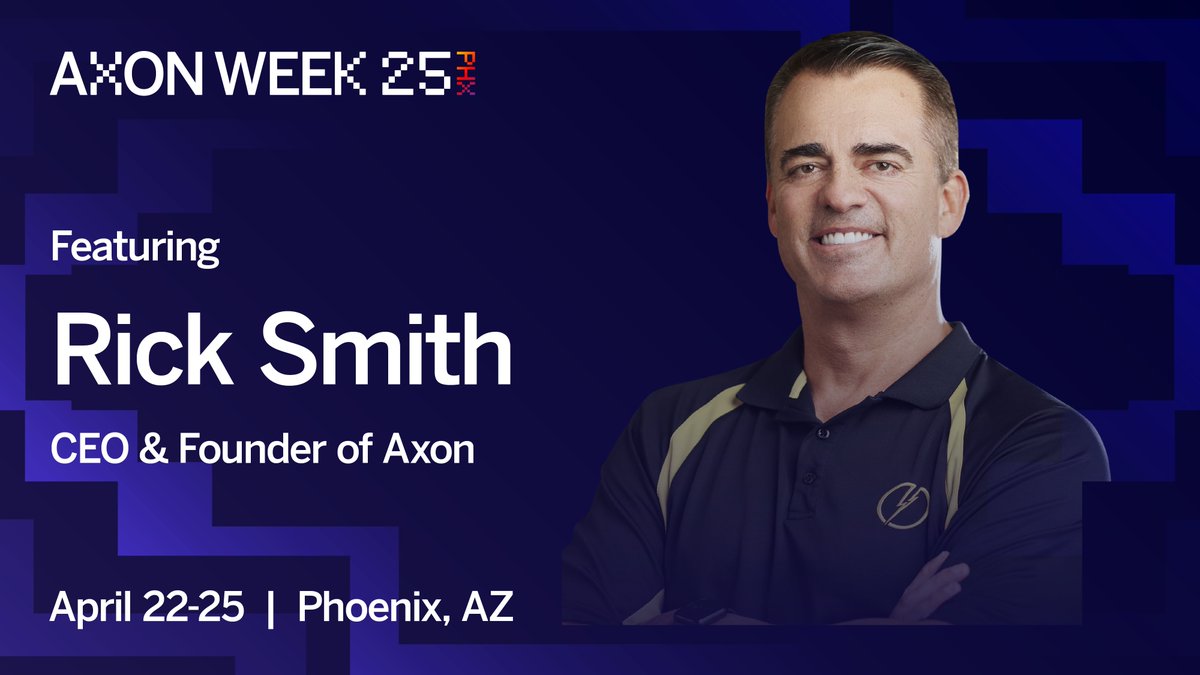 axon_enterprise's tweet photo. We’re bringing bold ideas and inspiring leaders to the stage at #AxonWeek25!
From inside Axon, we’re proud to welcome Axon CEO & Founder Rick Smith for the Opening Keynote, Axon President Josh Isner for a fireside chat and Axon CPO & CTO Jeff Kunins for a panel discussion.
And joining us once again on the Axon Week stage is David Roberts — one of the world’s leading experts in exponential technology, disruption and leadership. His insights challenge the status quo and spark new thinking about the future of public safety.
#Axon #ProtectLife
