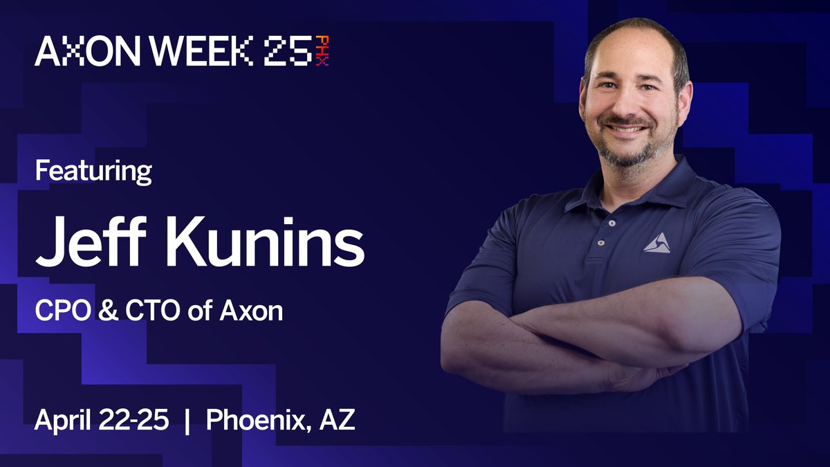 axon_enterprise's tweet photo. We’re bringing bold ideas and inspiring leaders to the stage at #AxonWeek25!
From inside Axon, we’re proud to welcome Axon CEO & Founder Rick Smith for the Opening Keynote, Axon President Josh Isner for a fireside chat and Axon CPO & CTO Jeff Kunins for a panel discussion.
And joining us once again on the Axon Week stage is David Roberts — one of the world’s leading experts in exponential technology, disruption and leadership. His insights challenge the status quo and spark new thinking about the future of public safety.
#Axon #ProtectLife