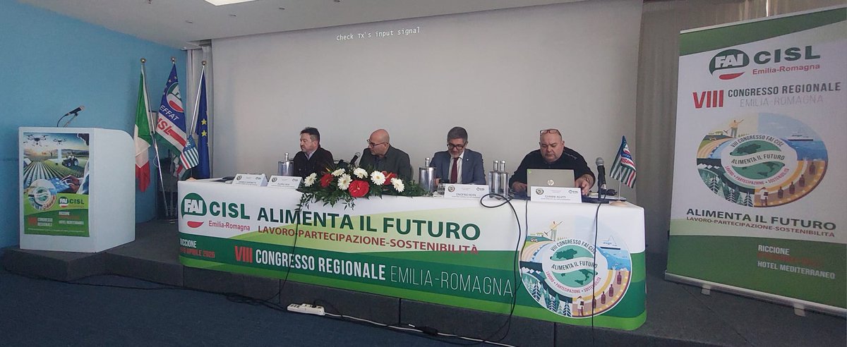 DSantini74's tweet photo. Oggi #Congresso @fai_cisl #ERomagna a #Riccione.Con @OnofrioRota e #SGSaporetti.Per Fai Cisl Marche saluta #SGSantini:"Lode al Vs modello cislino di azione sindacale in una Regione 'complessa' come questa;Daniele esempio di misura nelle parole e negli interventi".@cislmarche https://t.co/XYGtEUZH75