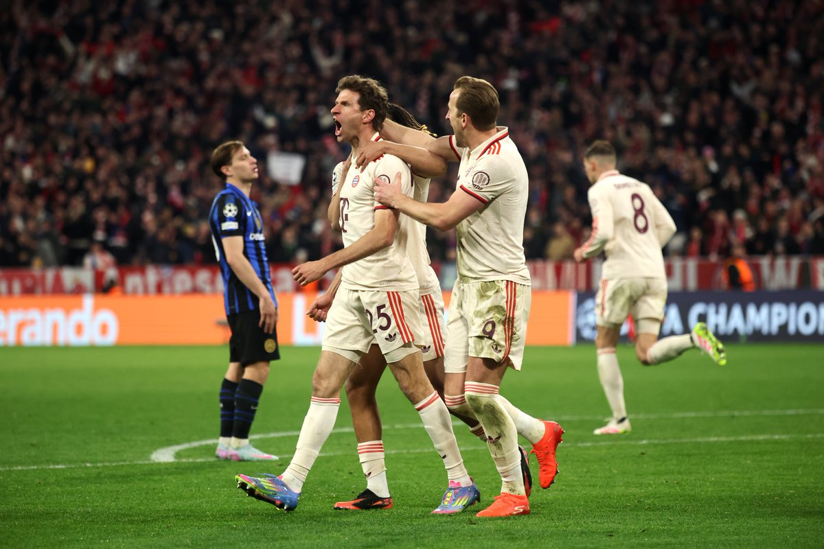 GoalJP_Official's tweet photo. 🇮🇹 #インテル が先勝 🇩🇪

インテルが #バイエルン を相手に敵地でCL準々決勝先勝。途中出場の #フラッテージ が決勝点。　

バイエルンはレジェンド #ミュラー が魂の同点弾も直後に勝ち越し許す。

バイエルン 1-2 インテル