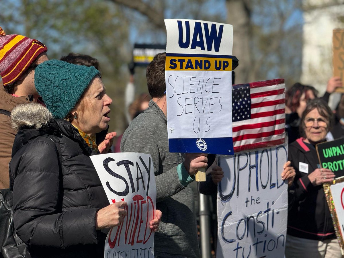 HUNDREDS of @uaw @higheredlabor @seiu @aaup @aftunion members are rallying in Washington, D.C. to demand our lawmakers #KillTheCuts to lifesaving research, healthcare, and education!