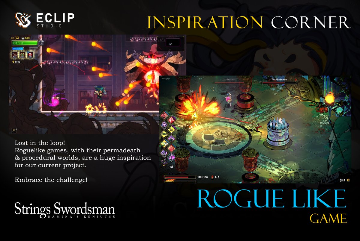 studio_ecl25343's tweet photo. What's your favorite roguelike and why? 🤔 We're drawing tons of inspiration from the genre's replayability and unique runs for our new game! Let's discuss! #roguelike #gaming #indiegames #inspiration https://t.co/BJ1br5nbfT