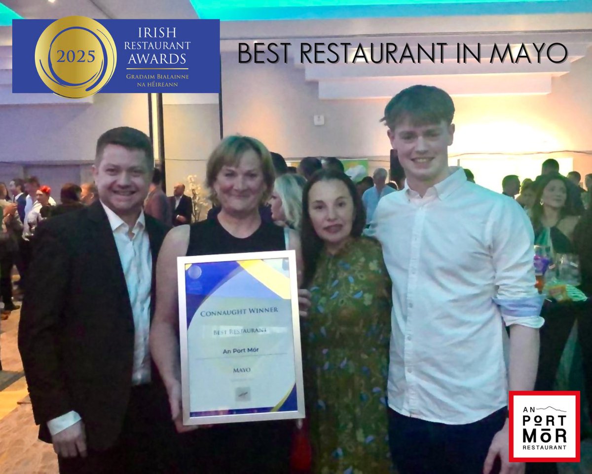 We are thrilled this evening to have won The Best Restaurant in Mayo in the Connaught Region at The Irish Restaurant Awards ✨ 

Thank you to our wonderful team &amp; customers for all the continued support 🫶🏻

#foodoscars #bestrestaurant