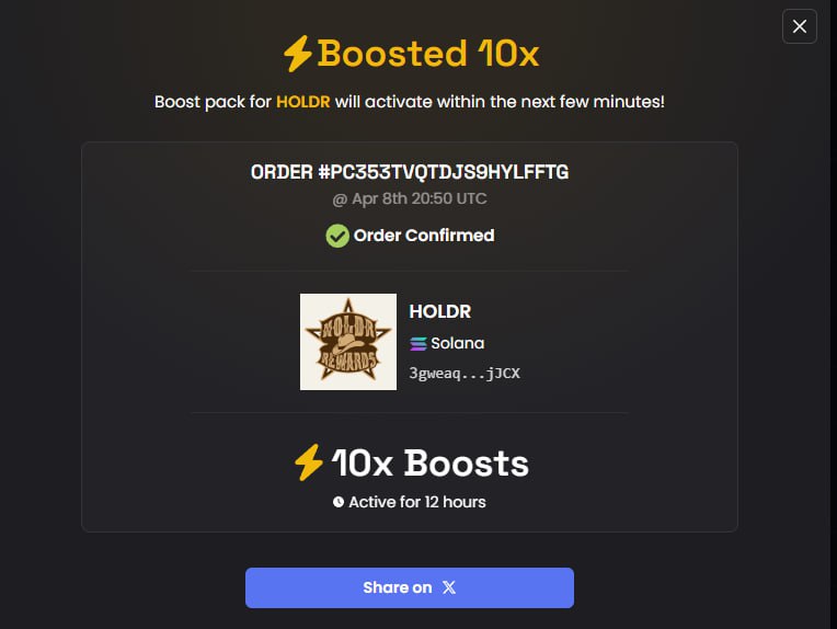 HoldRewards's tweet photo. Boosts paid. 

Buying 10x More boosts at 10k Mc! https://t.co/c1UHwxYZJJ