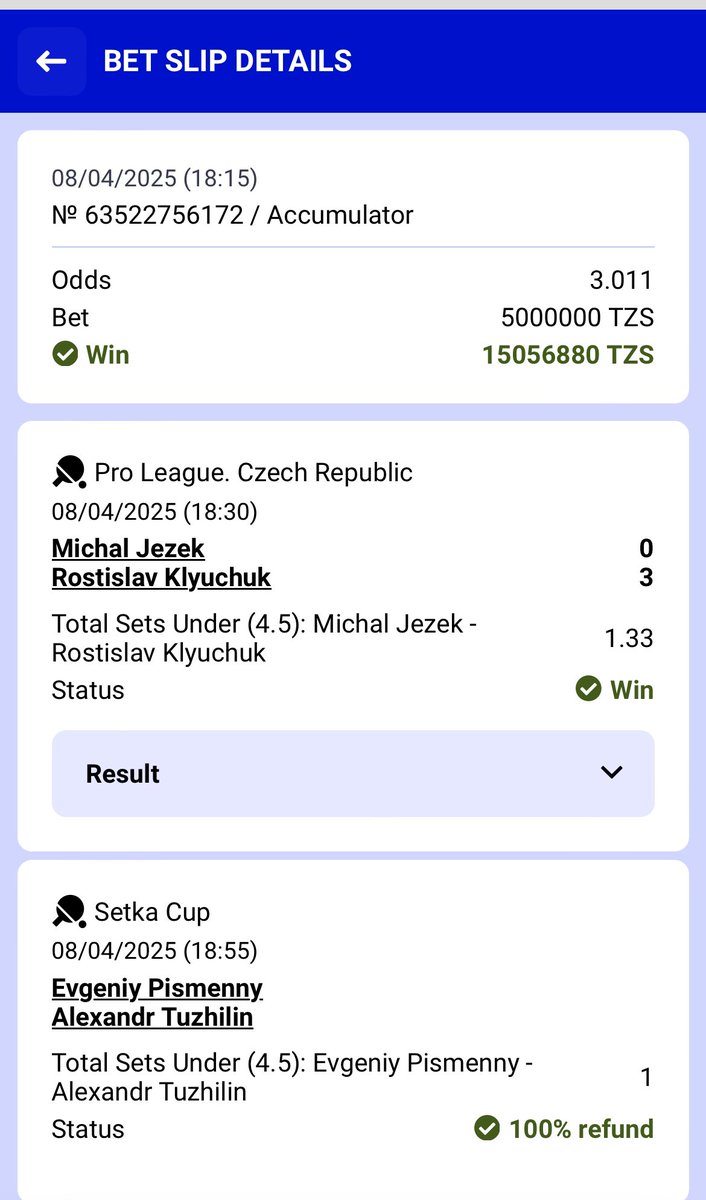 Table Tennis 🏓 Report
~20.8M Booom ✅✅✅
~15.0M  Boom  ✅✅✅
Total= 35.8M 🎉🎉💰

GIVEAWAY alert -Drop your Paripesa ID
Crediting for the First 100 Retweets and likes .

DAILY ROLLOVER CODE ON PARIPESA IS HOME 🎁✅💚
CONGRATULATIONS IF YOU PLAYED 
REGISTER HERE: