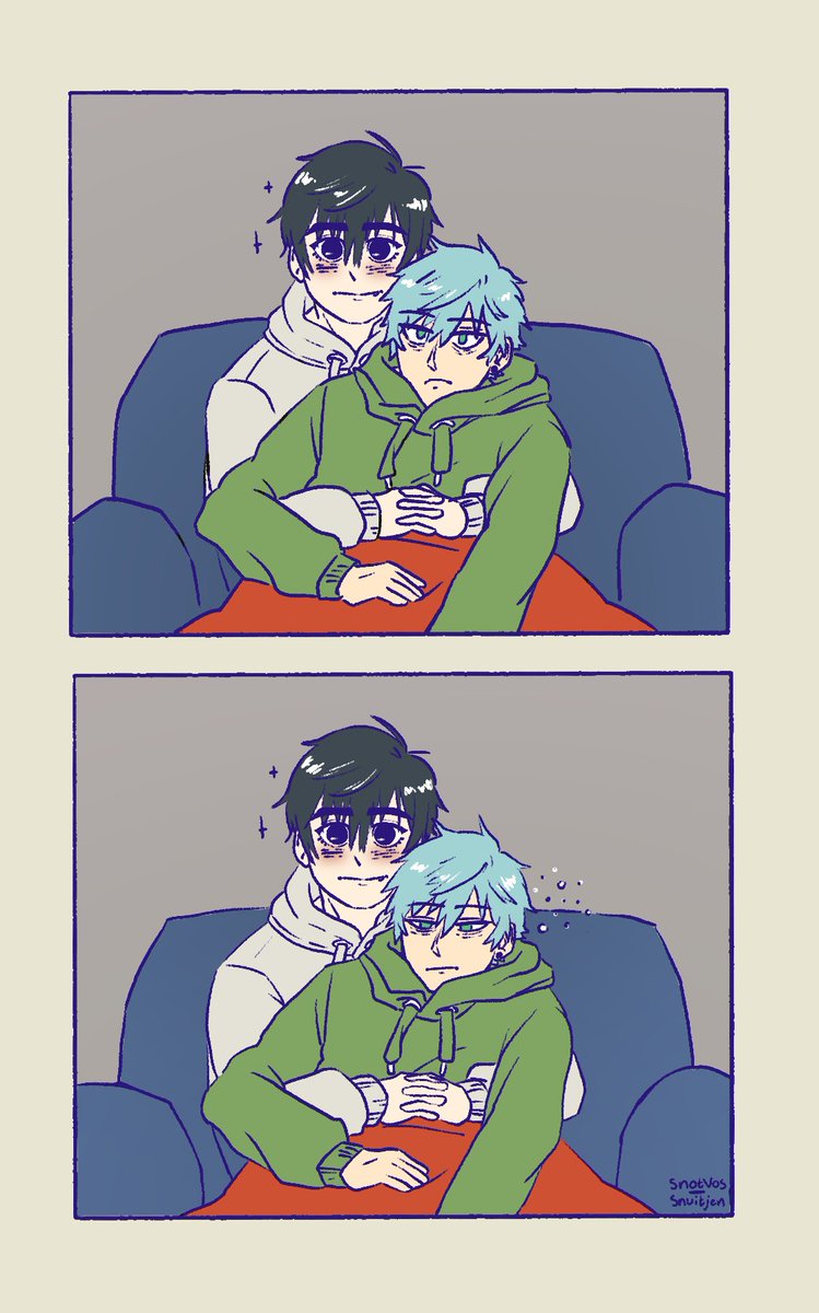 Snuitjen's tweet photo. After work couch cuddles 🤗 #ivti #ivantill #alnst #alienstagefanart #alienstage #actorAU🎥 https://t.co/ZeH3xJPlfl