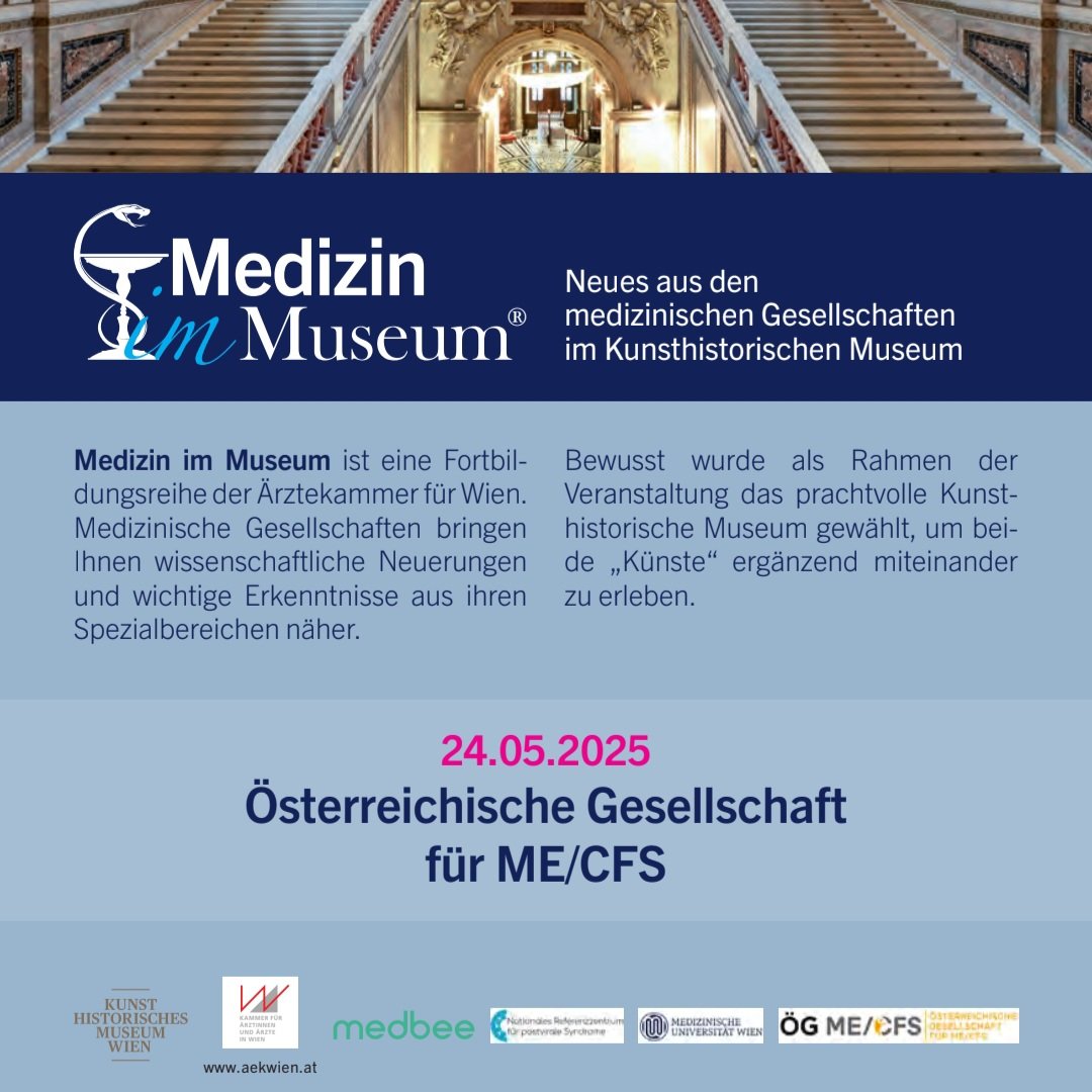 Die <a href="/oeg_mecfs/">Ö. Ges. für ME/CFS</a> organisiert mit der <a href="/aekwien/">Kammer für Ärztinnen und Ärzte in Wien</a> eine tolle Veranstaltung zu ME/CFS.

24.5.2025

<a href="/KHM_Wien/">Kunsthistorisches Museum Wien</a> 

aekwien.at/documents/d/wi…
