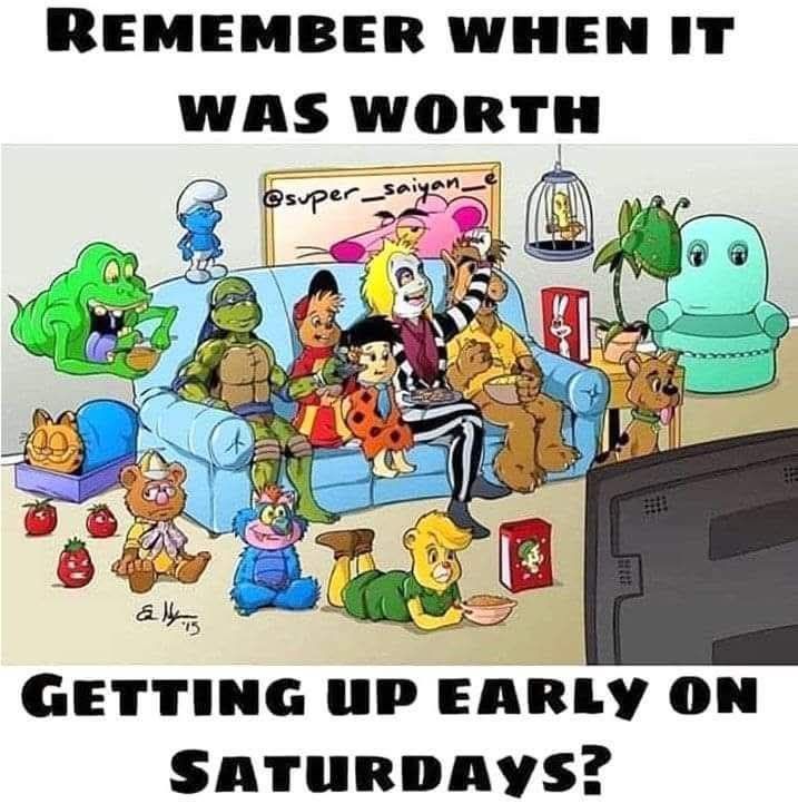 endadigital's tweet photo. Saturday mornings: when cartoons were an event and pajamas were the dress code. https://t.co/HyL0jKVFU3