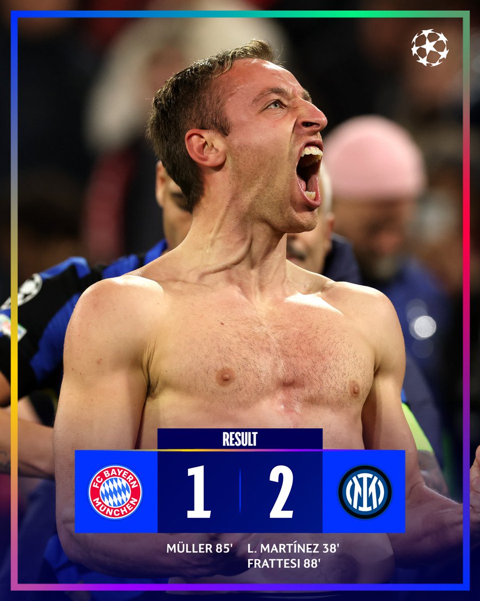 Frattesi wins it for Inter in Munich ⚫🔵

#UCL