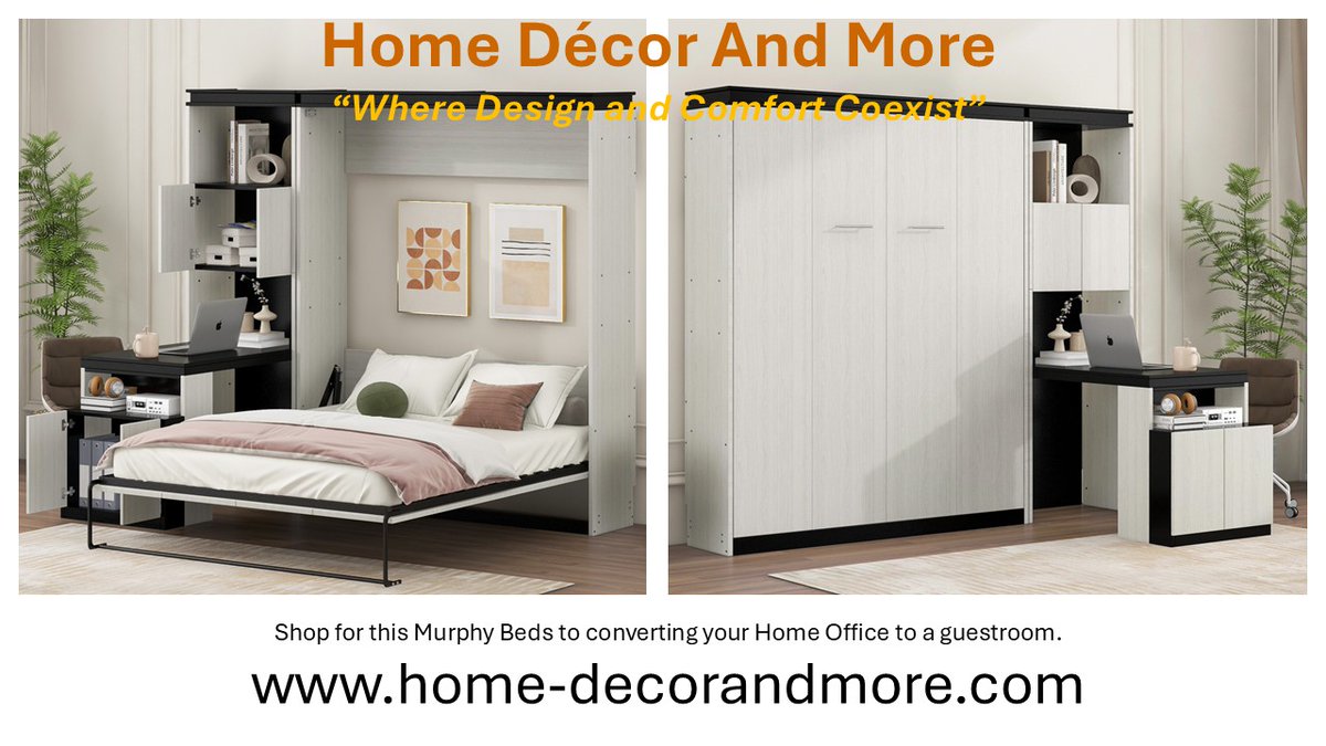 homedecorndmore's tweet image. 🏡 Running out of room? It’s time to think vertically!
Our Murphy Beds are perfect for turning tight spaces into dreamy bedrooms — no compromise on comfort.
🛏️ Stylish. Smart. Space-saving.

👉 Shop now: home-decorandmore.com

#MurphyBed #SmallSpaceLiving #HomeDecorSolutions
