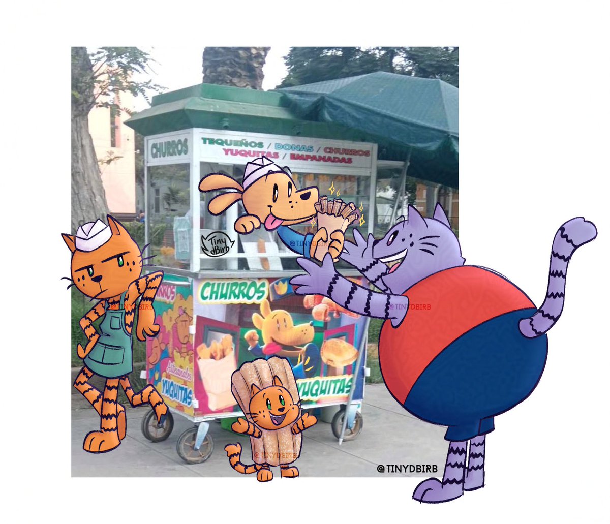 Que pasaría si Dogman vendiera churros en la capital de Perú 🗣️
Jajsajaja ya pusieron su negocio familiar  💖👌
Now they have a family bussines ✨

#dogman #Peteythecat #Peru